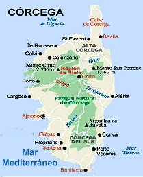 Mapa Isla de Crcega