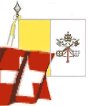 Insignias nacionales del Vaticano y Suiza