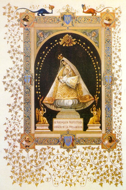Grabado antiguo de la Virgen de la Providencia
