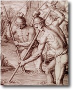 Grabado antiguo: indios